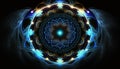 Blue mandala energy, chakra abstract, generative ai