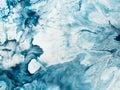 Blue marble abstract hand painted background. Royalty Free Stock Photo