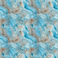 Blue marble pattern with grey and brown inclusions. AI generative illustration