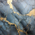 Gold And Blue Marble Artwork With Subtle Blue Slate And Gold Accent