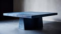 Blue Marble Table In A Black Room: Textured Pigment Planes And Handcrafted Elegance