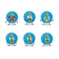 Blue marbles cartoon character with nope expression Royalty Free Stock Photo