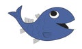 Blue marine fish illustration, color aquatic vertebral animal Royalty Free Stock Photo