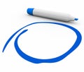 Blue Marker Pen Circled Blank Copy Space Your Message Royalty Free Stock Photo