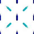 Blue Marker pen icon isolated seamless pattern on white background. Vector Illustration Royalty Free Stock Photo
