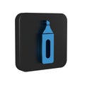 Blue Marker pen icon isolated on transparent background. Black square button. Royalty Free Stock Photo