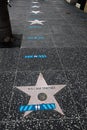 The Star sign of William Shatner and Blue marking on street
