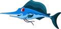 Blue marlin cartoon Royalty Free Stock Photo