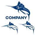 Blue marlin logo. Vector illustration.