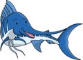 Blue Marline Fish Cartoon Color Illustration