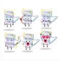 Blue marshmallow twist cartoon designs as a cute angel character