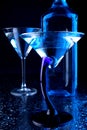 Blue martini glasses Royalty Free Stock Photo