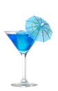 Blue martini with an umbrella