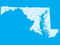 Blue Maryland Relief Map