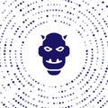 Blue Mask of the devil with horns icon isolated on white background. Abstract circle random dots. Vector Royalty Free Stock Photo