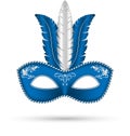 Blue mask with feathers Royalty Free Stock Photo