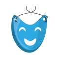 Blue mask happy theater graphic