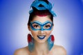 Blue mask woman Royalty Free Stock Photo
