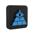 Blue Masons symbol All-seeing eye of God icon isolated on transparent background. The eye of Providence in the triangle