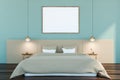 Blue master bedroom, horizontal poster