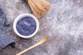 Blue matcha powder from Butterfly pea Royalty Free Stock Photo