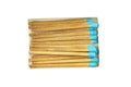 Blue matchstick in old box isolated Royalty Free Stock Photo