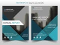 Blue material design Vector Brochure annual report Leaflet Flyer template design, book cover layout design, abstract presentation Royalty Free Stock Photo