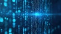 Blue matrix digital background with binary code. Big data concept Royalty Free Stock Photo