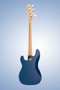 Blue matte bass guitar Royalty Free Stock Photo