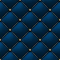Blue matte leather texture seamless pattern. Vip background upholstery rich and luxury sofa. Vector abstract antique illustration Royalty Free Stock Photo