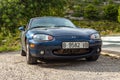 Blue Mazda miata mx5 NB cabrio convertible car. Royalty Free Stock Photo