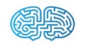 Blue Maze Brain Thinking Process Icon, vector design Generative AI Royalty Free Stock Photo
