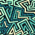 Blue maze seamless pattern Royalty Free Stock Photo