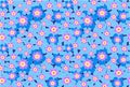 Blue meadow flowers seamless vector pattern illustration