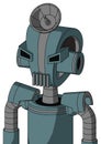 Blue Mech With Droid Head And Vent Mouth And Angry Eyes And Radar Dish Hat
