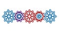 Blue Mechanical Gear Wheels Border Vector, vector design Generative AI Royalty Free Stock Photo