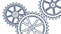 Blue Mechanical Gears Cogs System Art Illustration, vector design Generative AI Royalty Free Stock Photo
