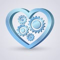 Blue mechanical heart