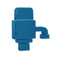 Blue Mechanical pump for bottled water icon isolated on transparent background.