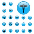 Blue Medical Buttons Royalty Free Stock Photo