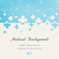 Blue medical design background with crosses. Royalty Free Stock Photo