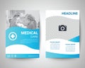 Blue medical flyer a4 template Royalty Free Stock Photo