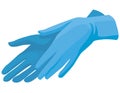 Blue medical gloves.