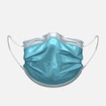 Blue medical mask front view Royalty Free Stock Photo