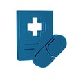 Blue Medical prescription icon isolated on transparent background. Rx form. Recipe medical. Pharmacy or medicine symbol. Royalty Free Stock Photo