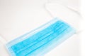 Blue medical surgical disposable mask isolated