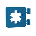 Blue Medical symbol of the Emergency - Star of Life icon isolated on transparent background. Royalty Free Stock Photo