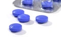 Blue medicine pills