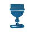 Blue Medieval goblet icon isolated on transparent background.