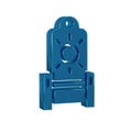 Blue Medieval throne icon isolated on transparent background.